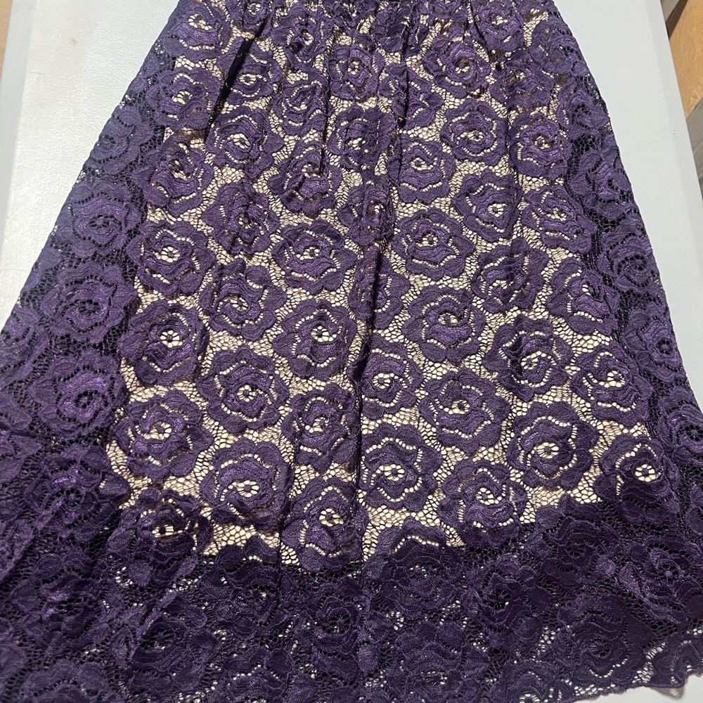 Elegant Purple Lace Skirt
